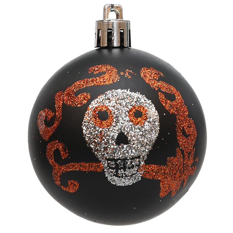 6PC/Box Halloween Tree Hanging Decor Home Plastic Halloween Ball Ornaments Terrible Atmosphere Hanging Balls Party Decorations