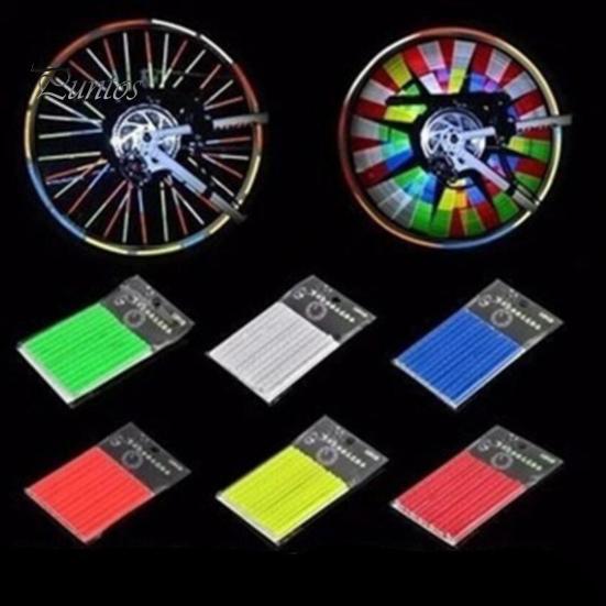 Colorful Wheel Decoration Reflector 12Pcs Bicycle Spoke Skins Wraps Night Riding Universal Easy Bike Accessories To Install Road Mountain Reflectors