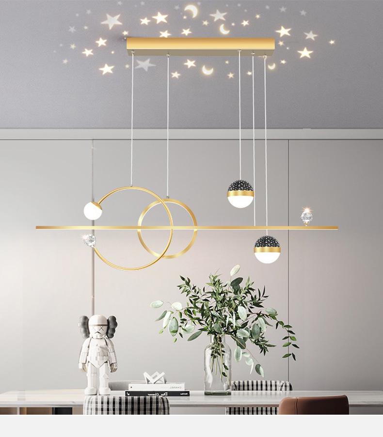Minimalist LED Pendant Light for Restaurants & Dining - Modern Starry Sky Moon & Star Design