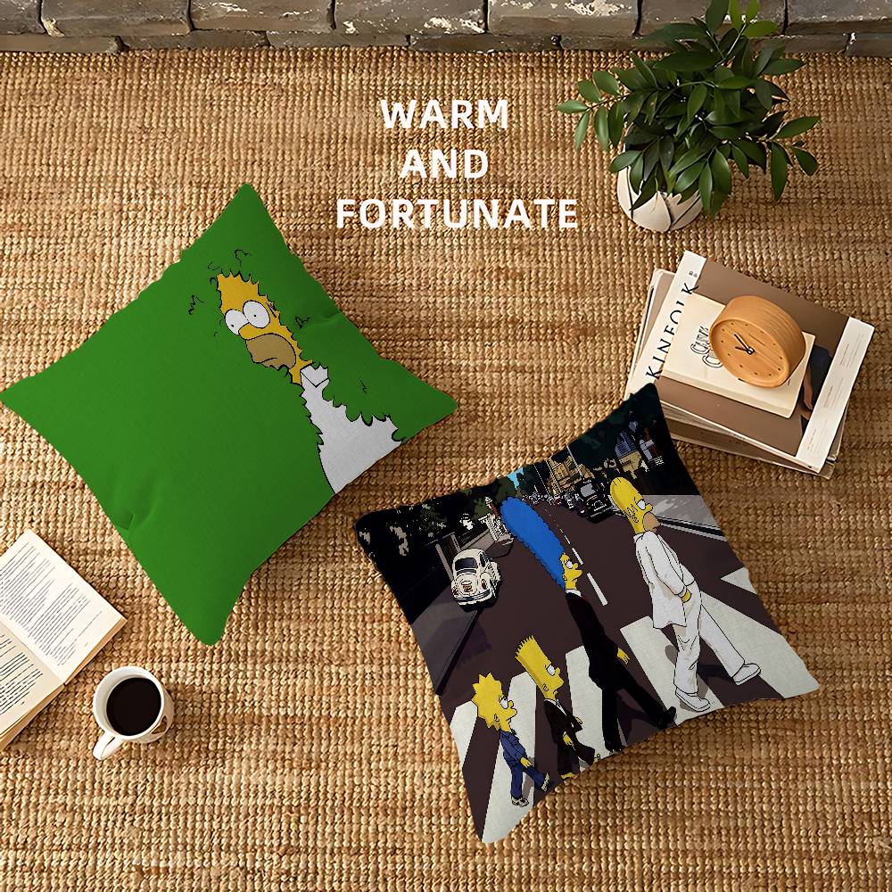 Cartoon The S-Simpsons Cushion Cover Pillow Cover Decor Pillowcase Printed Cushion Case For Couch