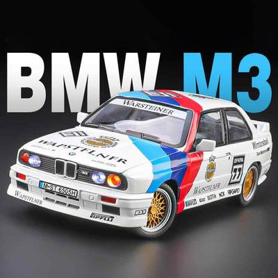 1:24 BMW M3 Track Version Alloy Car Model, Simulated Racing Ornaments, Sound and Light Children's Toys for Boys' Birthday Gift