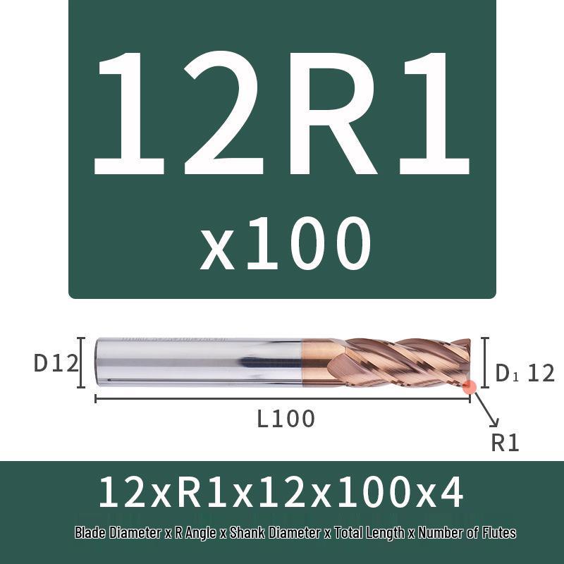 55-Degree Carbide Bull Nose End Mill with Wear-Resistant Coating for CNC Routers