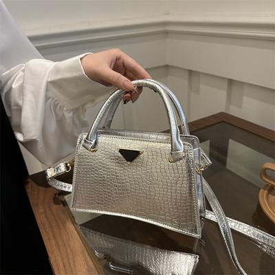 Bolsa Moda Feminina Corrente Feminina Ombro Único Alta Textura Transversal Corrente Bolsa Quadrada Pequena Feminina