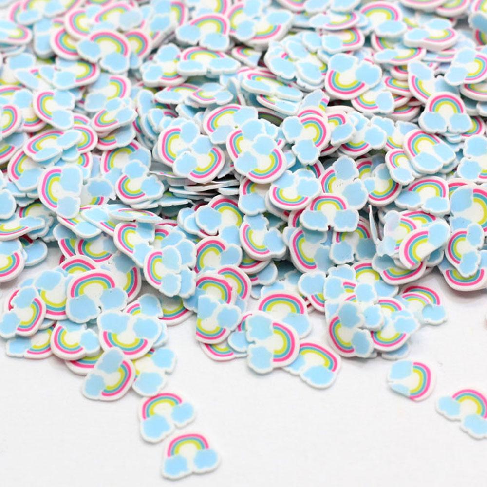 Bulk Soft Polymer Clay Rainbow Slices Nails Art Decorations Slime Material Accessory DIY Craft Scrapbooking Ornament
