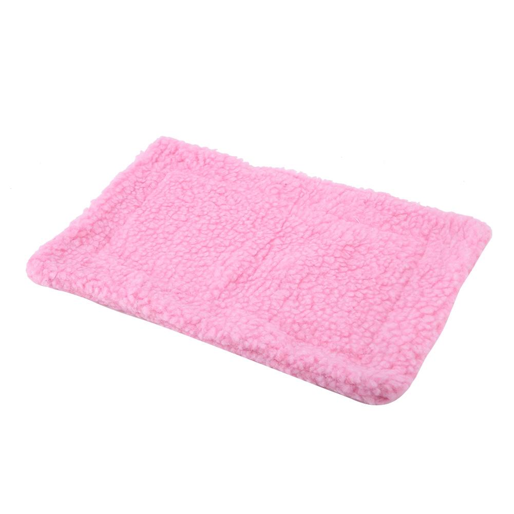 Hedgehog Guinea Pig Bed Mat Rectangular Plush Cushion Hamster House Nest Pet Supplies Pink