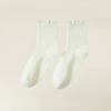 10 Pairs of Female Autumn Solid Color Wooden Ear Edge In The Tube Pile Socks