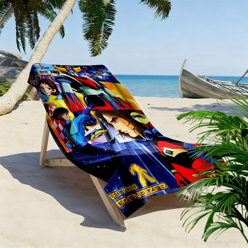 GrendizerUFO Print Beach Towel, Large Soft Quick Dry Towel for Beach Camping Swimming