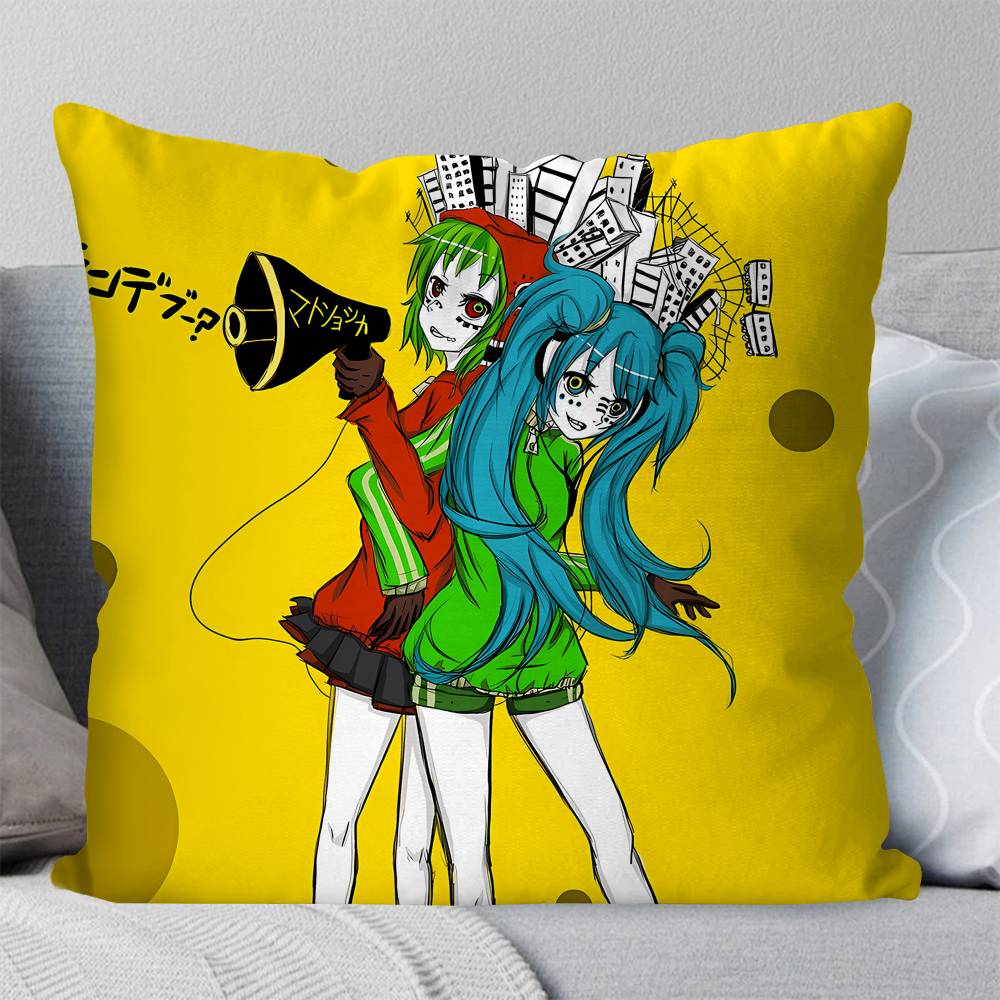 Anime GUMI And Hatsune Miku Matryoshka Pillow Case Square Pillow Bedroom Sofa Leisure Comfort Cushion Car Home Decoration