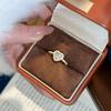 925 Sterling Silver Gold Plated Heart CZ Ring for Women, Halo Pave Cubic Zirconia Engagement Promise Ring, Dainty Jewelry Gift