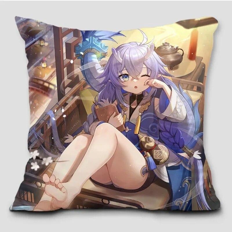 Anime Honkai Impact Pillow Cover Cosplay Cute Comic Print Cushion Cover Sofa Bedroom Home Decoration Pillow Cover
