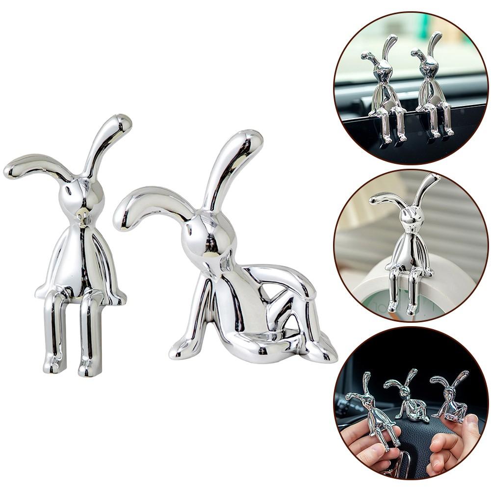 Vehicle Interior Cartoon Animal Decoration for Center Console Silver