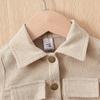 Beige Children's Autumn/Winter Suit: Stylish Baby Boy Long-Sleeve Jacket and Trousers Combo