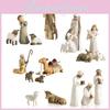 Shepherdess Model Toy Resin Christmas Scene Gift Set Angel Seasonal Giving Gift