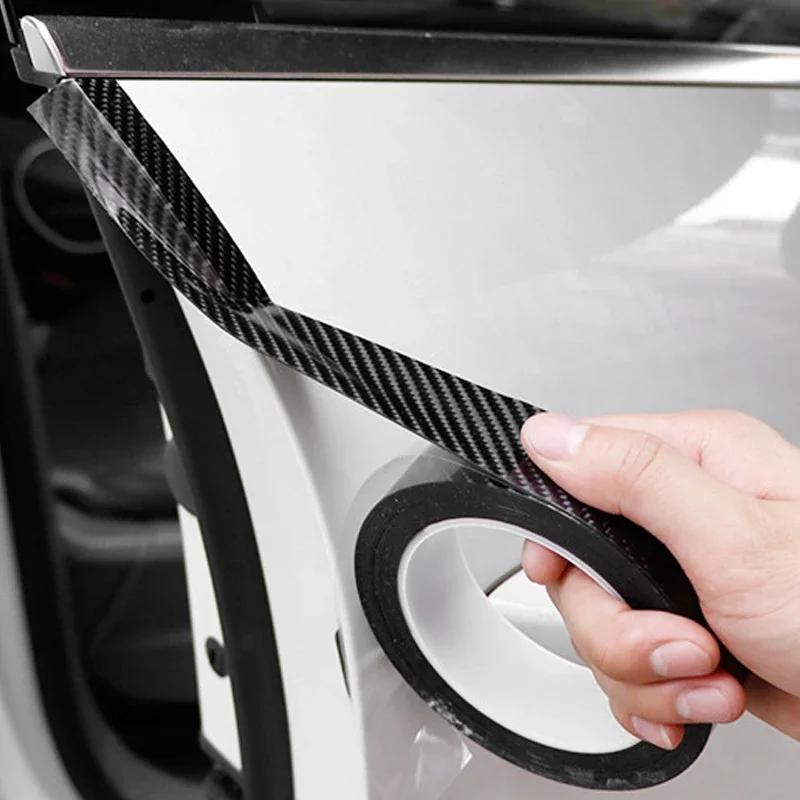 1-10M 3D Nano Carbon Fiber Car Sticker Paste Protector Strips Anti Scratch Door Sill Side Mirror Waterproof Tape Protection Film