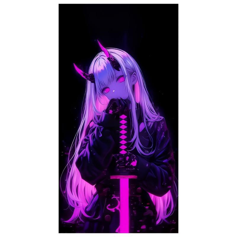 Наклейка на стойку двери автомобиля с изображением девушки из аниме 2PCS