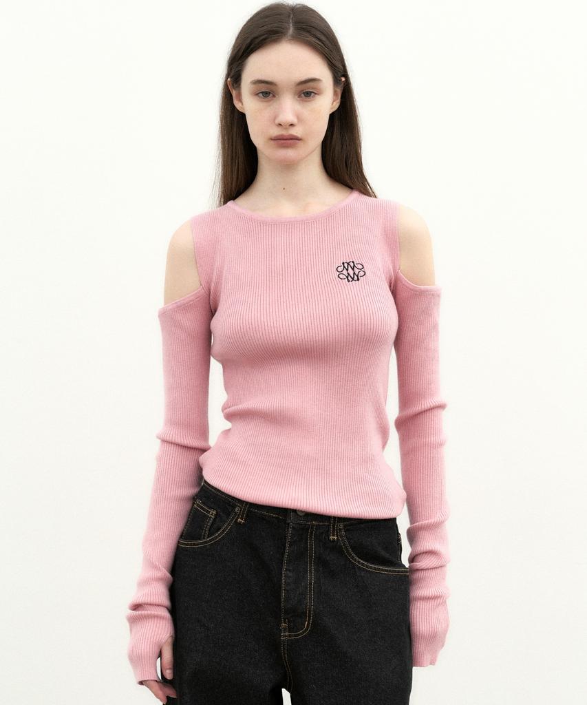 Nigaennikol Nicole Warmer Ribbed Off Shoulder Knit_Classic Pink