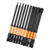 10Pcs Impact Hex Head Allen Wrenches Drill Bit Set 100mm H1.5-H8 Hex Shank Steel Hex Screwdriver Bit for Assembling