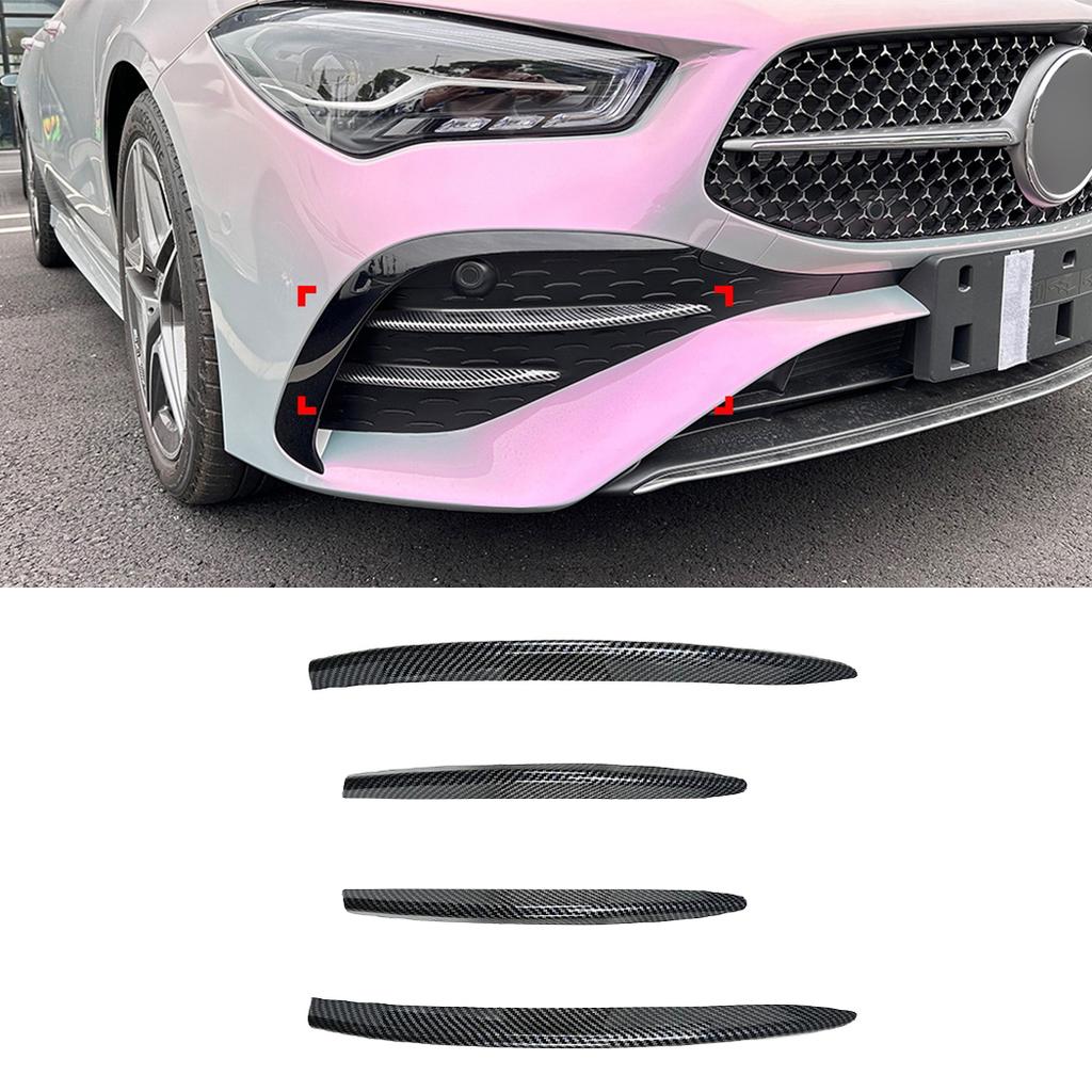 Car Front Fog Lamp Strip Air Intake Grille Slats Trim Cover For Mercedes-Benz CLA-Class C118 X118 Late AMG 2023-2024