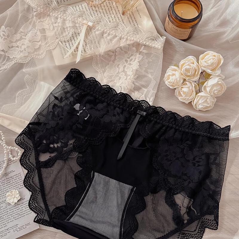 Langsha Plus Size Women's Sexy Lace French Briefs (3-Pack)