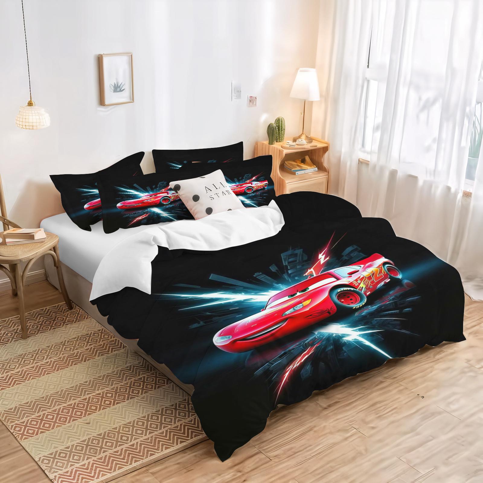 

Cartoon Cars Bedding Set Lightning McQueen Duvet Cover Boy s Bedclothes Bed Linen Gift for Kids 90x200cm