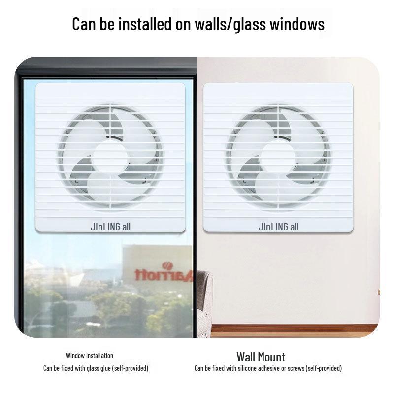 Jinling Round Wall & Glass Window Exhaust Fan, 6/8 Inch, Bathroom Ventilation Fan