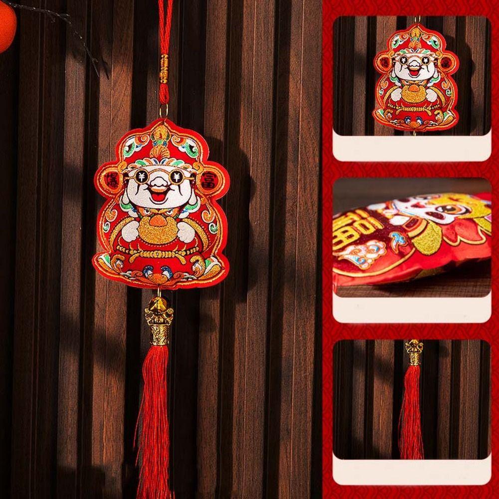 Embroidery Chinese New Year Pendants Traditional New Year Hanging Pendant  Party Decoration