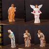 Christmas Nativity Figurines Holy Family Figure with Donkey Nativity Figure,Table Ornament Religious Christmas Decors