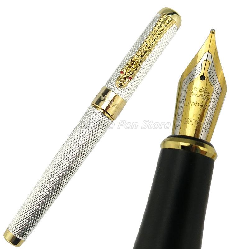 

Jinhao 1200 Металлический Золотая Сетка Корпус Клипса-Дракон Широкое Перо 0.7мм Перьевая Ручка Офис Школа Письмо Подарок Аксессуар для Ручки серебряный