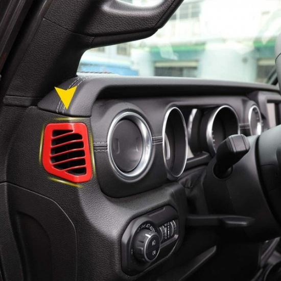 2pcs Dashboard Air Conditioner Vent Frame Decor Cover for Jeep Wrangler JL 2018+