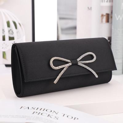 Modische Abend-Clutch mit Schleife: Tragbare, einfarbige Tasche für Telefon und Kosmetik