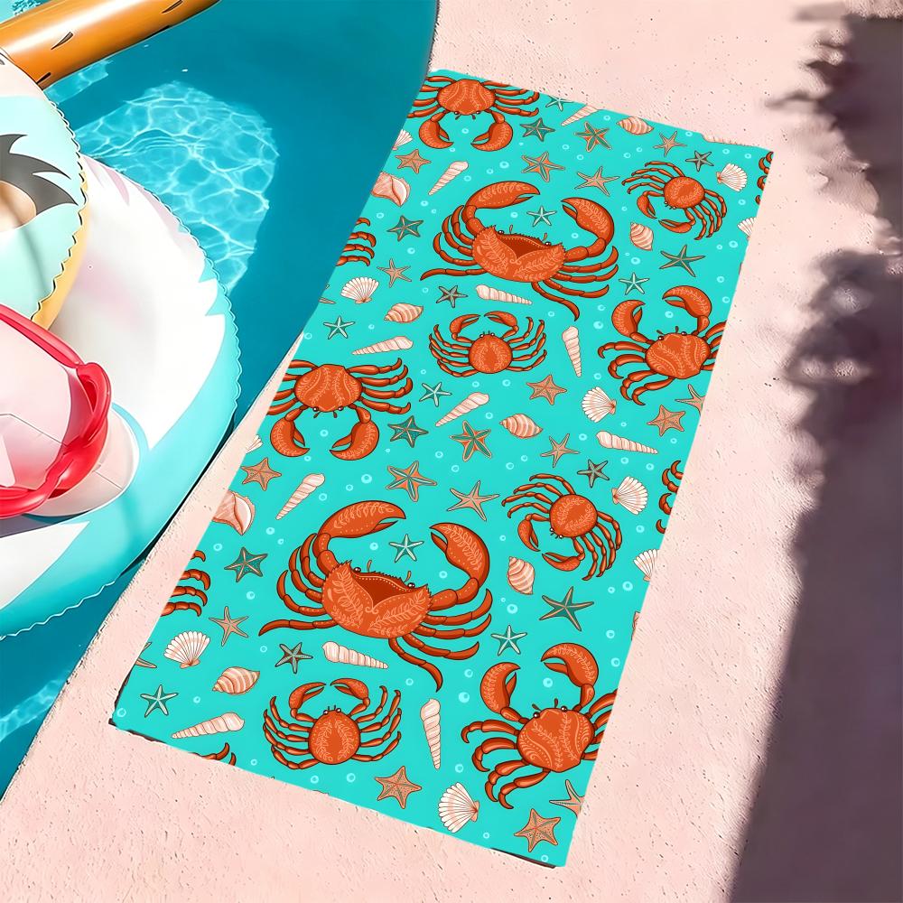A-Aquatic Creature Pattern Towel Microfiber Beach Towel, Quick-Dry, Sand-Free, Ultra-Fine Fiber, Super Soft.