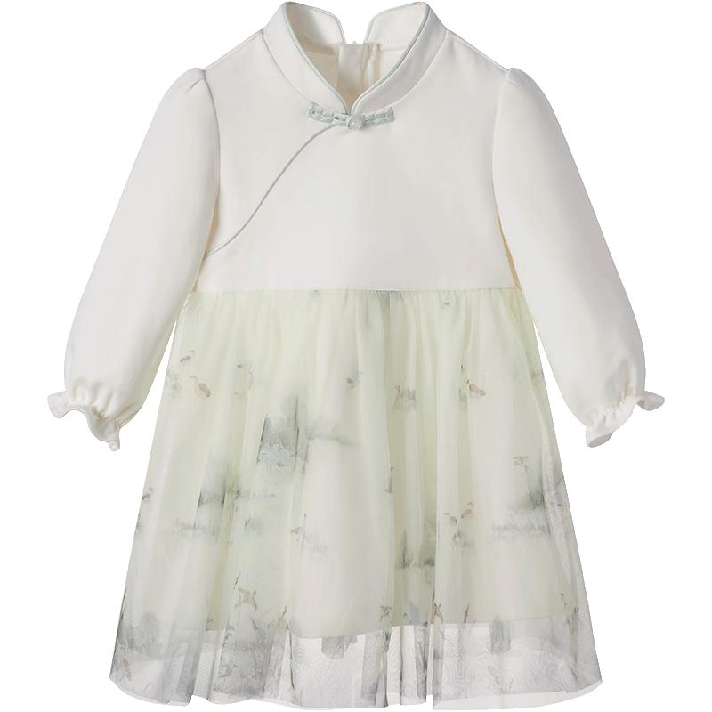 YEEHOO Girls  New Chinese Style Net Yarn Dress 90