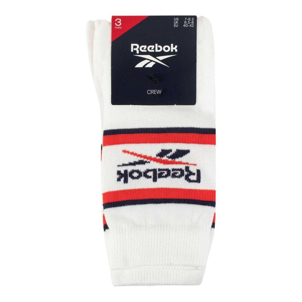 Reebok Unisex Adult Striped Crew Socks (Pack of 3)