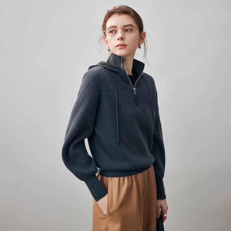 Komonboka Women's 2025 Autumn/Winter Hooded Cashmere Sweater