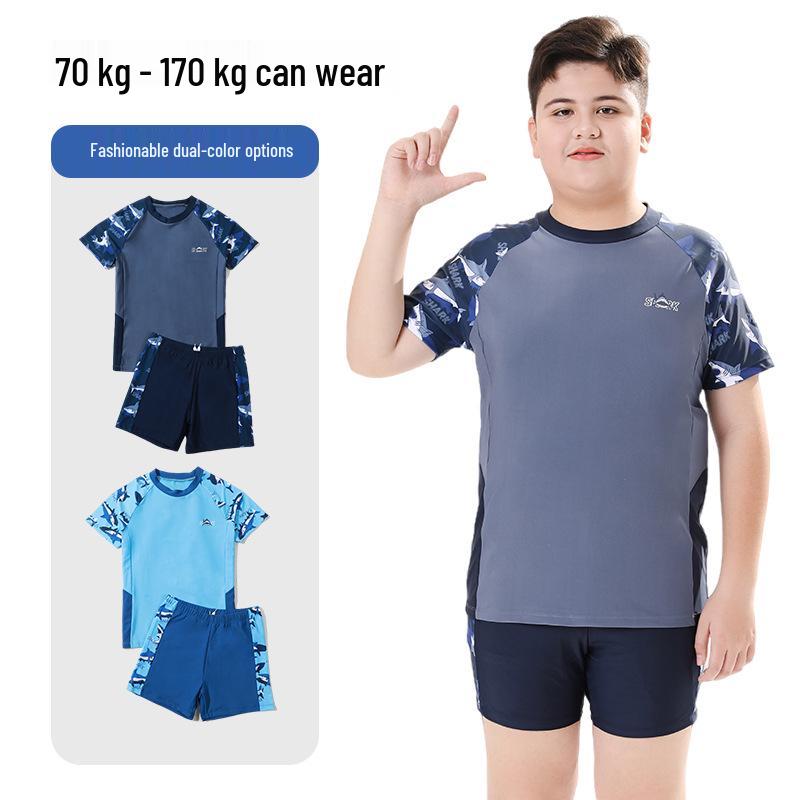 

2025 Youth Swimwear Set: Boys Split Swimsuit and Trunks 170 небесно-голубой