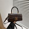Summer new retro solid color fashion hand carry small square bag women's premium messenger bag texture niche shoulder bag