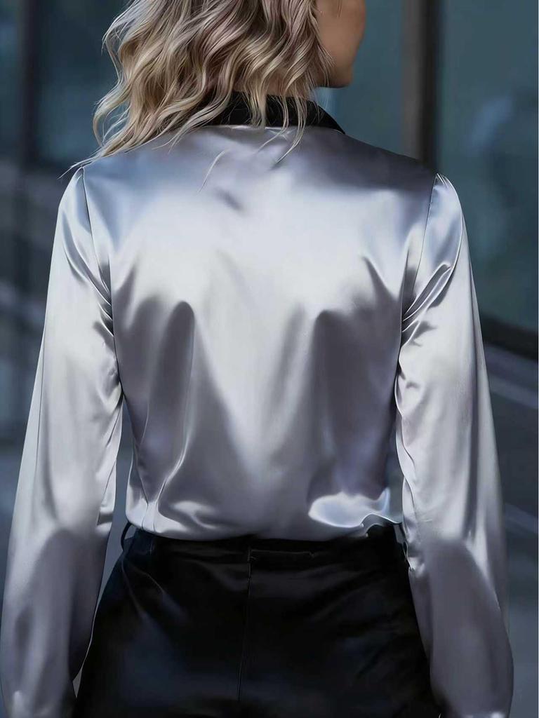 2026 Spring Women's European & American Soft Silk Long-Sleeved Shirt - New Exclusive Top