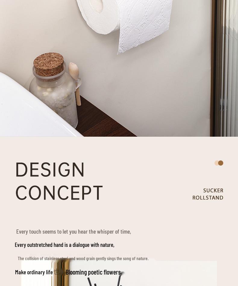 Wall-Mounted Luxury Suction Cup Toilet Paper Holder & Storage Rack