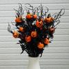 Terror Black Pumpkin Flower Bouquet for Halloween Party Decoration Creepy Branch Floral Arrangement for Home Haunted House Decor