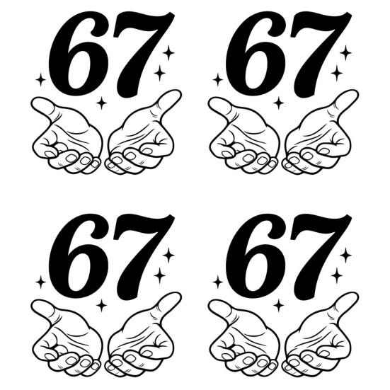 4 Iron Funny Six on Patches Sheets 67 Seven Meme Iron on