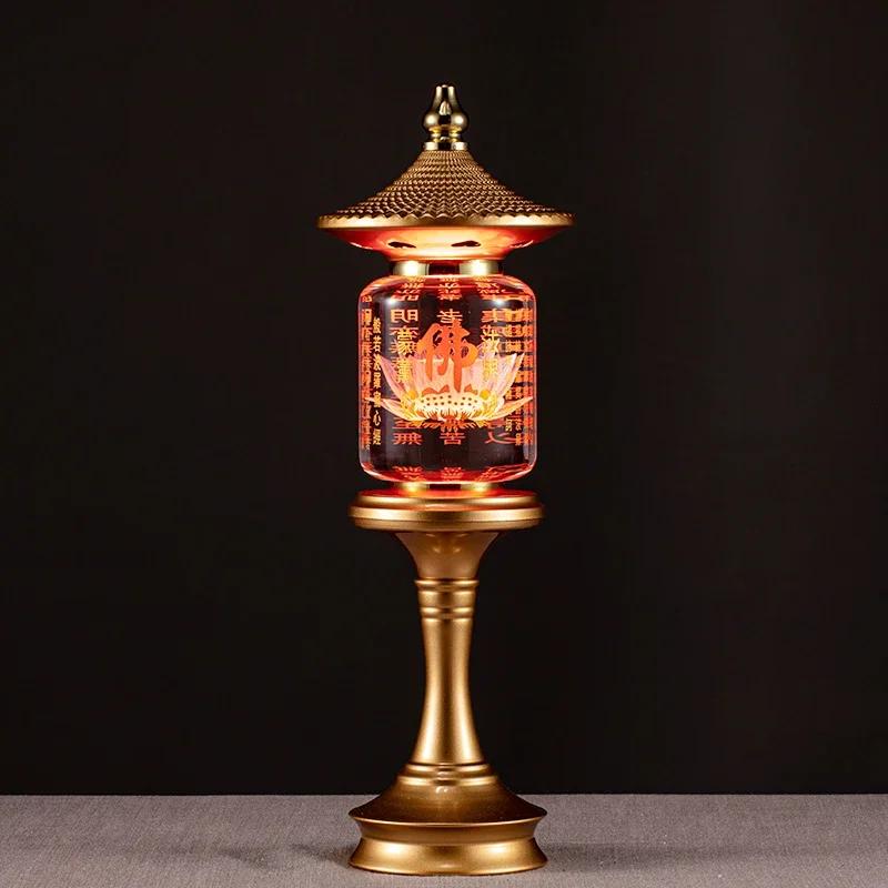 For Buddhist Lamps, Prayer Temple LED Lamps, Buddhist Decorative Accessories, Household Decorative Lotus Crystal Lamps, Color