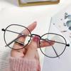 Polygon Anti Blue Light Glasses Unisex Hip Hop Plain Metal Frame Eyeglasses for Men Women Wedding Party