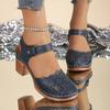 High Heels Women Sandals Chunky Cozy Walking Shoes Summer Pumps Dress Woman Slippers 2025 Trend Brand Hollow Sandalias De Mujer