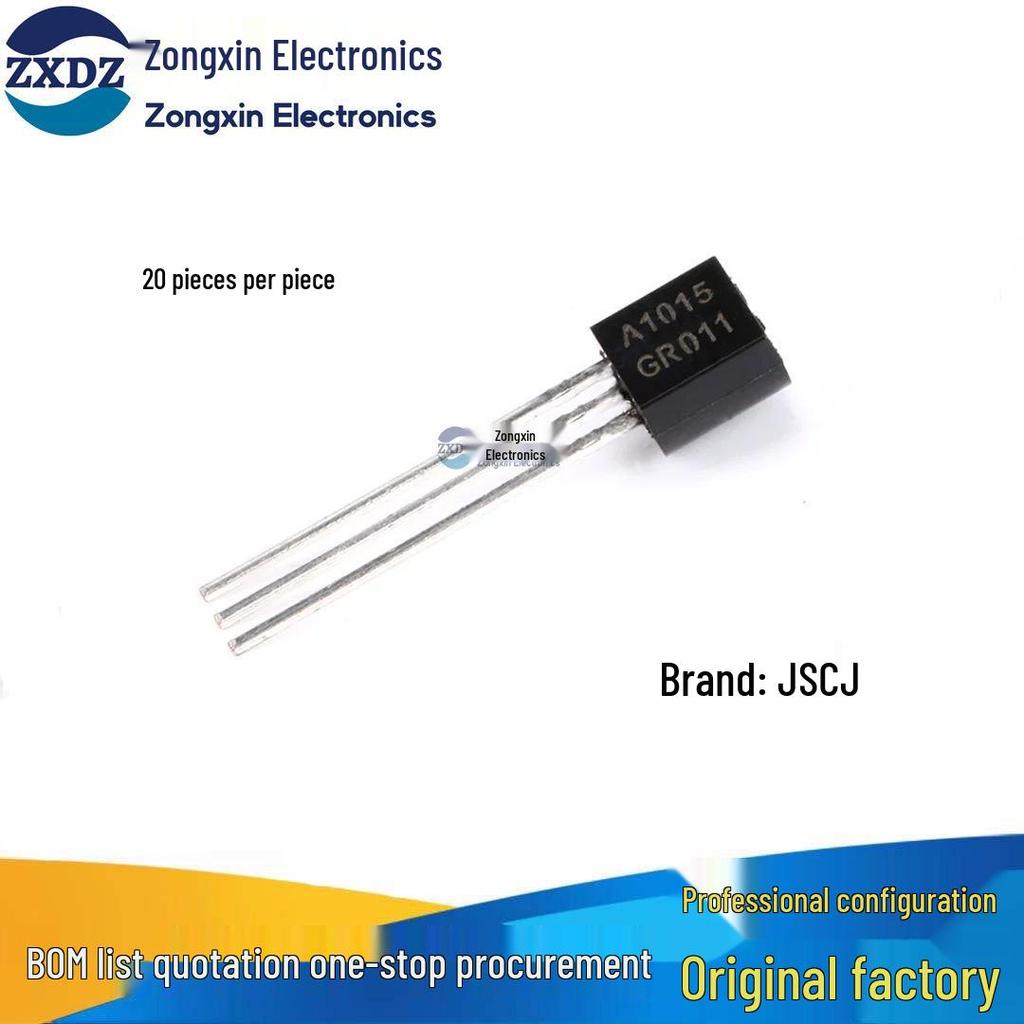 2SA1015 TO-92 PNP Transistor, 50V/150mA, Copper Leads, 20-Pack