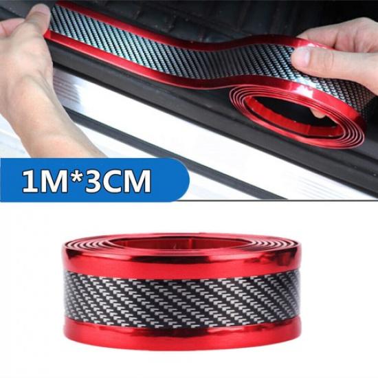 Carbon Fiber Auto Car Door Sill Scuff Cover Plate Protector Sticker Accessories
