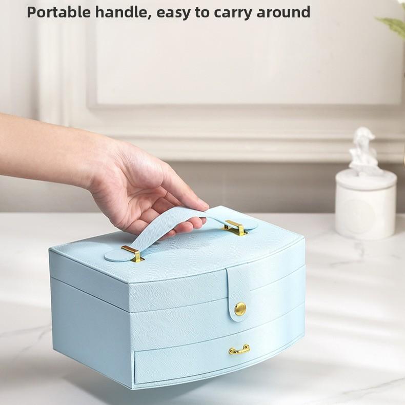 Jewelry Box Household Portable Jewelry Storage Box Large Capacity Necklace Children's Hair Accessories Flip Jewelry Storage Box Cross-border