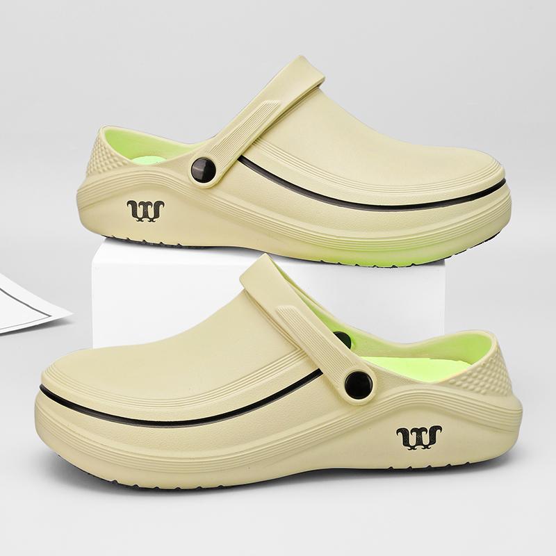 

Взуття для шеф-кухаря з EVA Легке робоче взуття Нековзке захисне взуття на відкритому повітрі Водонепроникне зручне взуття для прогулянок Маслозахисне взуття для кухні 43-44 бежевий