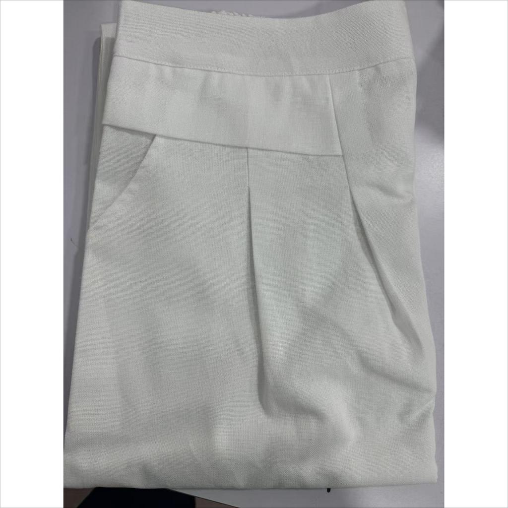 Women's Loose-fitting Semi-elastic High-waist Thin Literary Cotton and Linen Wide-leg Culottes