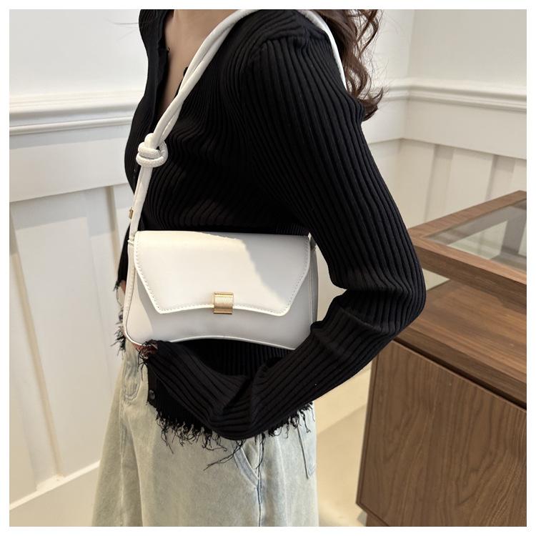 Simple Street Style Faux Leather Shoulder Bag, Adjustable Strap Crossbody Square Purse for Women