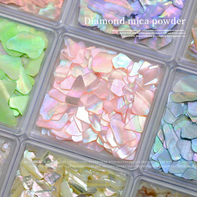 Aurora Shell Flake Nail Art Abalone Nail Charm 3D Natural Irregular Flake Shell Stone Sequins Art Decoration Nail Accessories